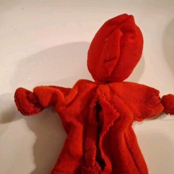 2 Vintage Panty Hose Hand Puppet Bear & African American Baby Doll Blue Red - Picture 8 of 12